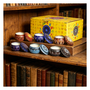 <b>Rustic</b> Candle Packaging Deluxe Tin Natural Essence Boutique Display Promotion Premium Range Crafted Collection - Product Image 3