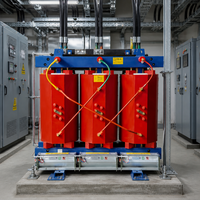 Transformateur électrique triphasé à refroidissement rapide par air forcé, à séchage rapide, avec 3 bobines toroïdales pour l'alimentation des bâtiments commerciaux