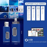GITRA High Speed 3-in-1 OTG Pen Drive untuk Ponsel Android USB 2.0 Flash Drive 64GB-512GB