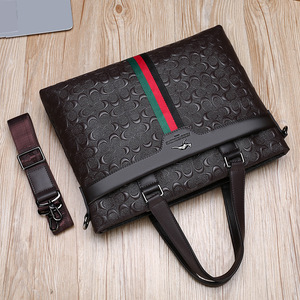 Borsa a tracolla/crossbody da uomo in vera pelle con logo a cavallo, resistente, da 14 pollici, per laptop, ideale per viaggi di lavoro, all'ingrosso - Product Image 1