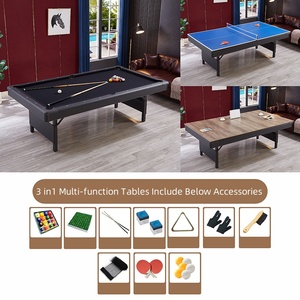 Sẵn sàng để tàu có thể gập lại 6ft 7ft <span class=keywords><strong>8ft</strong></span> 3 trong 1 hồ bơi Bàn billiard bảng với Dinning Top - Product Image 6
