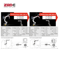 Gabinete de Control para Robot Industrial ZMDE, Brazo Robótico de Soldadura de 6 Ejes con Viga de Acero en Forma de H, Alcance de 1598 mm, Carga Útil de 6 kg, Condición Nuevo, Mig