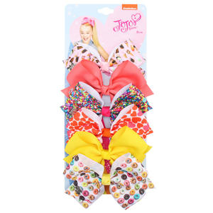 Ensemble de pinces à cheveux en tissu Jojo Bow de 5 pouces, 6 couleurs, une carte, style européen et américain, entièrement fait à la main <span class=keywords><strong>pour</strong></span> <span class=keywords><strong>enfants</strong></span> - Product Image 4