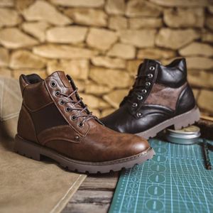 Men's Large Size Waterproof Slip-On High Top Boots for Autumn/Winter Desert Work Shoes Anti-Slip - Product Image 1