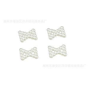 Pinzas para el Cabello con Lazo de Perlas, Color Blanco Perla, Acrílico, Joyería DIY, Accesorios para Bodas - Product Image 5
