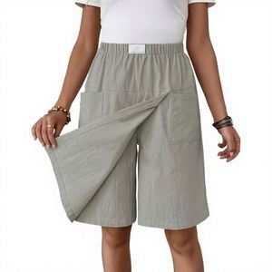 กางเกงขาสั้นทรงเอสำหรับผู้หญิงไซส์ใหญ่ S-5XL เอวสูงทรงขากว้างสำหรับฤดูร้อน - Product Image 3