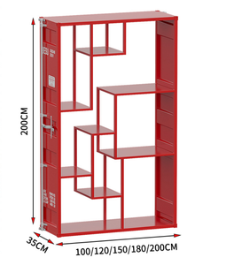 Estantería de Estilo Industrial Longstar, Estante de Exhibición Rojo y Blanco de Moda, Sistema de Estanterías Industriales Virales para Sala de Estar - Product Image 5