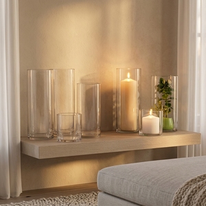 Jarrón <span class=keywords><strong>de</strong></span> <span class=keywords><strong>vidrio</strong></span> cilindro transparente redondo barato al por mayor - Product Image 1