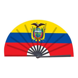 Abanicos Plegables de Bambú con la Bandera de Ecuador al por Mayor, Abanico de Mano para Carnaval, Boda, Festival, Fiesta, Agencia de Viajes - Product Image 1