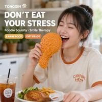 Jouet de bureau anti-stress réaliste en TPR en forme de cuisse de poulet frit géante, à rebond lent, personnalisable OEM, vente en gros
