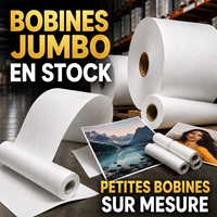 Papier publicitaire grand format, papier publicitaire mat, média publicitaire personnalisable, rouleau de papier jet d'encre, rouleau jumbo, papier jet d'encre grand format