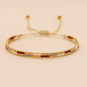 Arcobaleno colorato <span class=keywords><strong>amicizia</strong></span> con perline intrecciate fatte a mano bracciali Boho gioielli Miyuki Chic con perline intrecciate per donna uomo regalo - Product Image 6