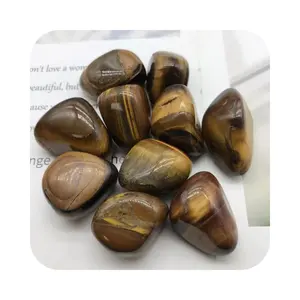 Cristal Aumento de energía Piedras preciosas curativas Ojo de tigre Piedras colgantes Piedra de ojo de tigre natural para decoraciones de jardín