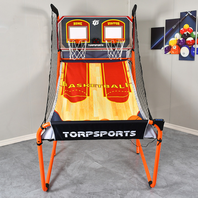 Indoor 2-Player Foldable Basketball Shooting Machine Adult Children Dual Basketball System Rack Basketball Machine