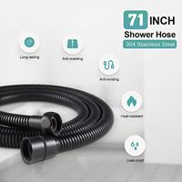 Pomme de douche à main haute pression entièrement noire à 9 réglages avec douchette de lavage arrière avec tuyau et support