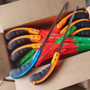Sierra de mano Phoenix Tail, hoja recta de acero inoxidable, mango azul y naranja, para árboles frutales, carpintería y uso en jardín - Product Image 4