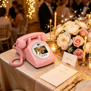 Cabine téléphonique personnalisable pour livre d'or audio de mariage, anniversaires, remises de diplômes - Product Image 1