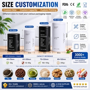 Wholesale Food Grade Airtight Round Black Matte Tins Custom Coffee Tin <strong>Can</strong> <strong>Tea</strong> Metal Tins Container with Lid for Loose <strong>Tea</strong> - Product Image 2