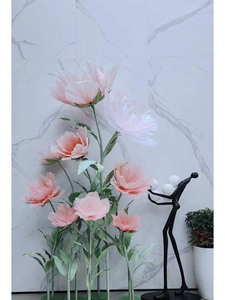<span class=keywords><strong>J</strong></span>-007 de flores de cerezo de papel gigante de color rosa melocotón para eventos de boda, baby shower, Decoración de cumpleaños - Product Image 6