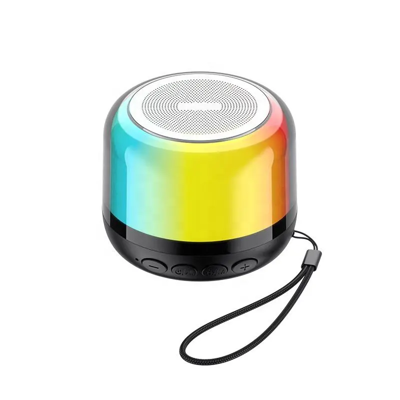 Glazed Illuminated BT 5.1 Home Outdoor Mini Portable RGB LED Light Mini Speaker Box 3D Stereo Bass Sound BT Wireless Speaker