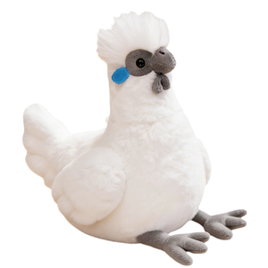 Muñeco de Peluche de Pollo Gris y Negro Moteado, Pluma Texturizada y Rizada, Peineta Roja, Juguete Educativo de Vida Silvestre para Niños - Product Image 6