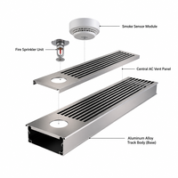 Rail de plafond en aluminium intégré MEP pour l'intégration des systèmes de climatisation centralisée, des sprinklers et des détecteurs de fumée