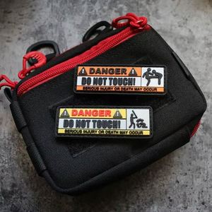 Parche de advertencia 3D de PVC 'No toques mi bolso', insignia táctica de moral con cierre de gancho y bucle para seguridad de mochilas - Product Image 2