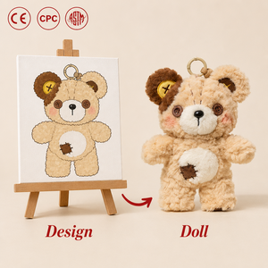 Regalo di San Valentino, Orsacchiotto Personalizzato con <span class=keywords><strong>Disegno</strong></span> su Misura, <span class=keywords><strong>Peluche</strong></span> con Fiori, Regalo di Compleanno Personalizzato in Poliestere - Product Image 5