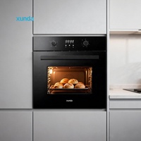 Four à convection mural électrique Xunda avec rôtissoire, fonctions OEM, porte en verre, commande par bouton, 60L~70L, four électrique encastrable pour cuisine