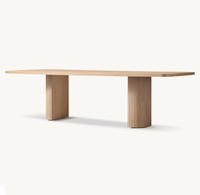 Table à manger rectangulaire solide RH Byron, design géométrique postmoderne, fabrication artisanale, mobilier écologique pour 8 personnes