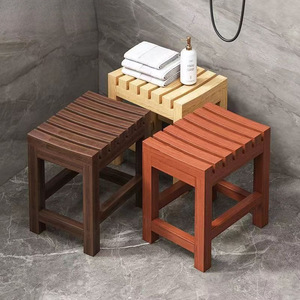 Tabouret de douche pour salle de bain, en bois massif, imperméable, antidérapant, multifonctionnel, pour personnes âgées et femmes enceintes - Product Image 1