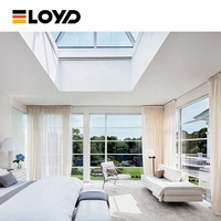 Fenêtre fixe panoramique en verre trempé insonorisé, design moderne, en acier inoxydable et alliage d'aluminium, pour villas