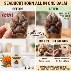 Bálsamo Curativo Multiusos para Mascotas con Espino Amarillo 2oz, No Grasoso, Calmante para Patas, Hidratante para Pavimento Caliente, Seguro para Lamer, Marca Privada - Product Image 2