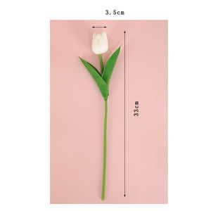 Tulipanes artificiales Flores Látex Tulipán Tallos Real Touch Faux Orange Flower - Product Image 5
