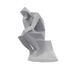 NGHỆ THUẬT Trừu Tượng Nhựa Thủ Công Hình Học Tượng Tư Duy Người Đàn Ông Điêu Khắc Để Trang Trí - Product Image 1