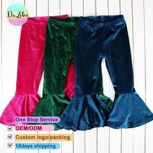 Top svendita pantaloni da bambino in tinta unita che i bambini indossano pantaloni da ragazza arruffati <span class=keywords><strong>Leggings</strong></span> in <span class=keywords><strong>velluto</strong></span> glassa per bambini - Product Image 3