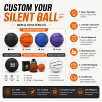 Ballon de basketball silencieux en mousse PU haute élasticité, taille 7, 350g, pour entraînement intérieur, toucher doux, fourni par l'usine