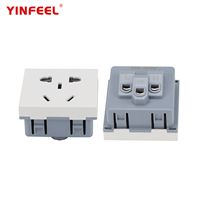 YINFEEL 10A 250V Enchufe múltiple universal empotrable con toma de corriente de CA de conexión rápida y autoprueba IP20 para estación de carga de escritorio/gabinete