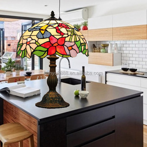 Lámpara Tiffany de Vidrio de 12 Pulgadas, Diseño Europeo, Fabricada en China, Bombilla de Filamento Cuidadora de la Vista, Luz Cálida Suave de 2700K - Product Image 4