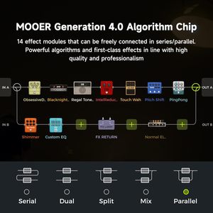 MOOER GS1000 Processore Multi-Effetto per Chitarra con Amplificatore, Doppia Catena, Ingresso Microfonico XLR, Touch Screen, Oltre 350 Effetti, Pedale con 120 Campioni Musicali - Product Image 2