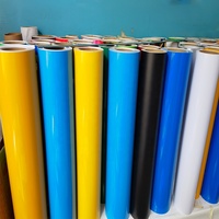 Rollos de vinilo de PVC, pegamento negro imprimible, material de vinilo publicitario Premium, rollo de vinilo de corte de Color
