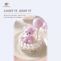 Bougie personnalisée en forme d'ours macaron, faite à la main, dans quatre couleurs pastel, pour les cadeaux d'anniversaire et de baby shower