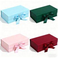 Boîte d'emballage cadeau en carton magnétique de luxe personnalisée Boîtes magnétiques en papier pliables avec nœud de ruban dans des boîtes rigides à l'avant