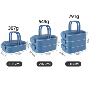 Nhựa xách tay tiffin Hộp Ăn Trưa Dã Ngoại Stackable Bento hộp leakproof <span class=keywords><strong>3</strong></span> ngăn thực phẩm <span class=keywords><strong>container</strong></span> ăn trưa hộp - Product Image 4