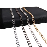 Chaîne de rechange plate en métal de 100 cm en forme de O pour bandoulière de sac à main, idéale pour la fabrication de sacs DIY et de pochettes
