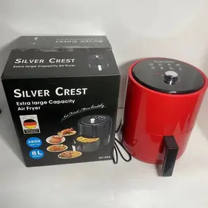 Silver Crest Friteuse sans huile 8L grande capacité ronde forte Pizza Steak Poulet Cuiseur Air Friteuse