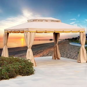 Gazebo Commerciale Moderno in Alluminio con Tende Laterali e Tetto Ventilato, Padiglione Esterno, Riparo Solare per Ristoranti, Caffè, Terrazze - OEM - Product Image 4