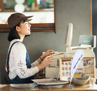 MERIS – MinI-série personnalisée, drapeau de bureau en forme de plume/larme/Rectangle pour la publicité