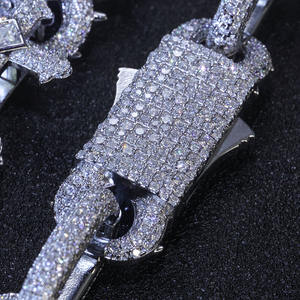 Nuoya Hip Hop 925 argento VVS Moissanite catena di diamanti 16mm spine croce simbolo <span class=keywords><strong>infinito</strong></span> maglia <span class=keywords><strong>collana</strong></span> di alta gioielleria da donna - Product Image 4