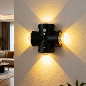 Veilleuse Traditionnelle Arc-en-ciel avec Capteur de Mouvement, 4 Lumières de Projection LED Colorées, Écologique, en ABS, Décoration Murale à Brancher, Certifiée ETL - Product Image 4